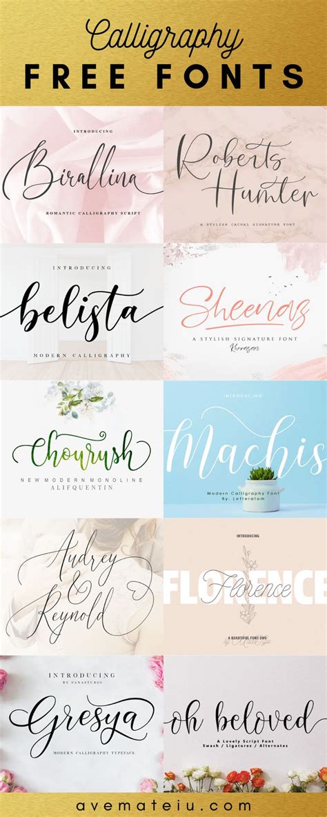 10 New FREE Beautiful Calligraphy Fonts Part 6 Ave Mateiu