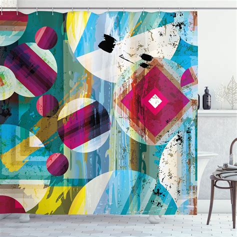 INPERCUST Surrealistic Shower Curtain Vibrant Abstract Art For Your