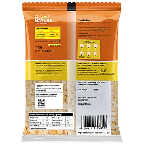 Buy Pro Nature Organic Roasted Channa Dal Gm Pouch Online At The