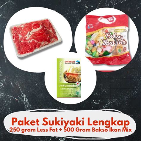 Jual Paket Sukiyakishabu Shabu 250 Gram Lengkap 3 5 Orang Shopee