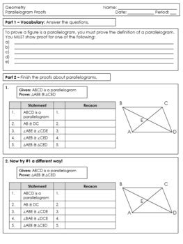 42 Parallelogram Proofs Worksheet With Answers Worksheet Master