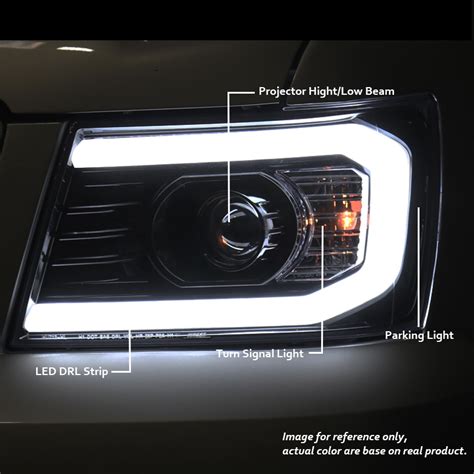 2007 2013 Chevy Avalanche Tahoe Suburban LED DRL Tube Projector