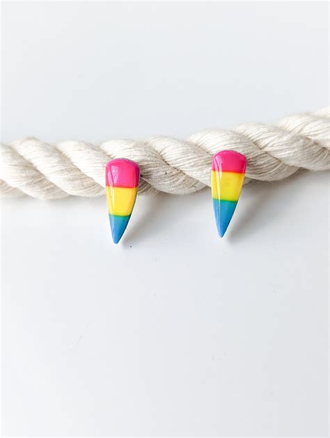 Pride Earrings Flag Options Dagger Teardrop Titanium Studs Rainbow Trans Lesbian Bi Pan