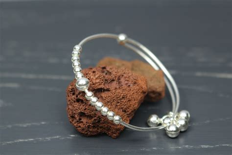 Sterling Silver Baby Bangle Bracelet Baby Bell Anklet Etsy Uk