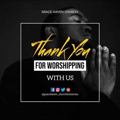 thank you for worshipping with us poster Template | PosterMyWall