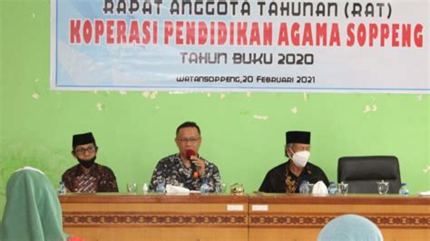 Kepala Kemenag Soppeng Buka RAT Kopendas Tahun Buku 2020