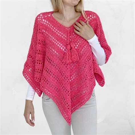 Such Simple Poncho For Beginners Crochet Pattern Triangle Etsy