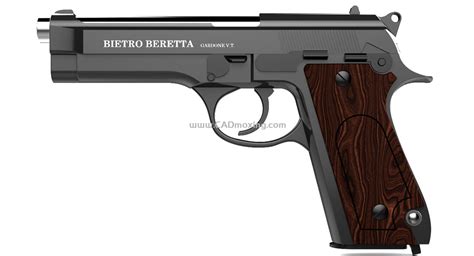 贝雷塔beretta M9 手枪模型三维模型 Cad模型网海量3d模型图纸免费下载。