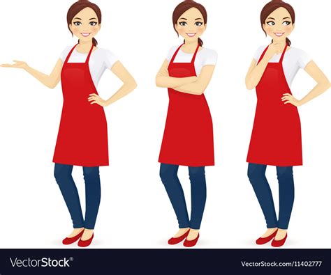 Woman In Red Apron Royalty Free Vector Image VectorStock