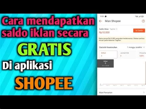 Cara Mendapatkan Saldo Iklan Gratis Di Shopee YouTube