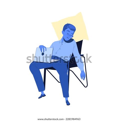 Sleeplessness Man Sleeping Daytime Mask Pillow Stock Vector Royalty