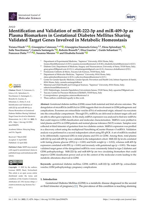 PDF Identification And Validation Of MiR 222 3p And MiR 409 3p As