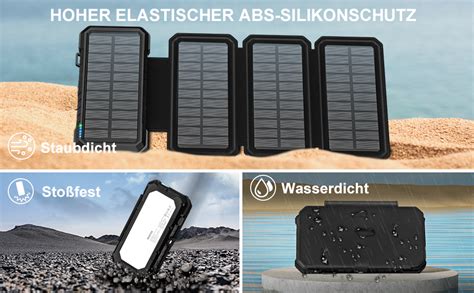 Solar Powerbank Mah Solar Ladeger T Mit Faltbaren Panels Und