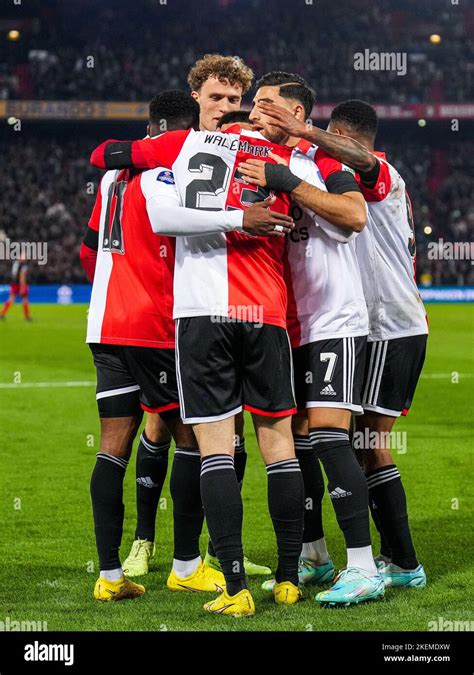 Rotterdam Patrik Walemark Of Feyenoord Celebrates The 5 1 During The