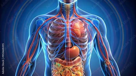 detailed illustration   human bodys internal organs showcasing