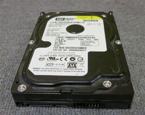 Western Digital Wd800jd 75msa1 Dc077 Blue 80gb 7200rpm 8mb 3 5 Ata 300 Hdd