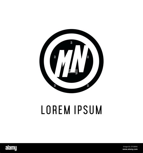 Initial Mn Logo Concentric Circle Line Clean And Simple Monogram Logo