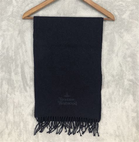 Vintage Vivienne Westwood Wool Blue Scarf Muffler Vivienne Westwood