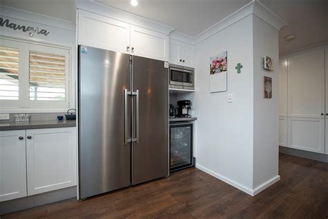 Kitchen With Caesarstone Oyster Benchtops Transitional Kitchen