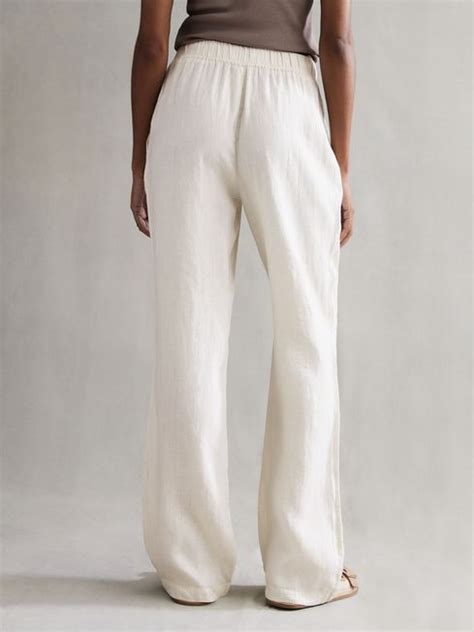 Reiss Cleo Linen Wide Leg Drawstring Trousers Reiss Usa