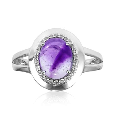 Brasilianischer Chevron Amethyst Silber Ring Ct