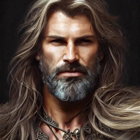 Portrait Of A Ruggedly Handsome Paladin Flowing Hair Stable Diffusion