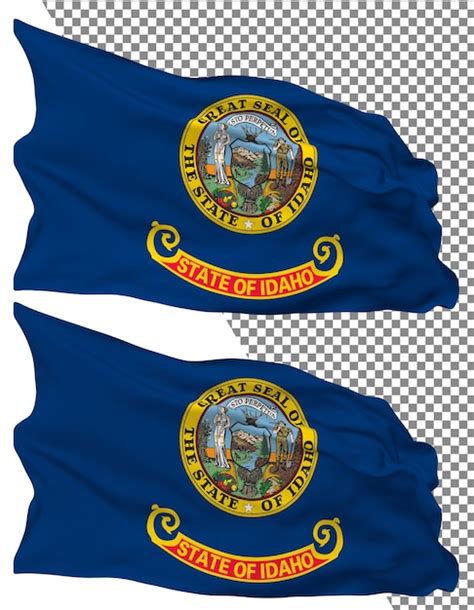 Premium Psd State Of Idaho Flag Waves Isolated In Plain Bump Texture