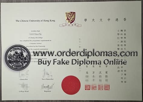 Buy fake diplomas from the Chinese University of Hong Kong