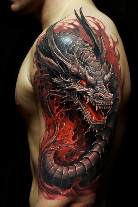 Pin By Scotty Anderson On Dragon Tattoos In Shoulder Tattoo