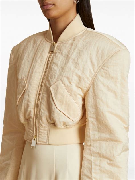 Khaite The Reggie Cropped Bomber Jacket Neutrals Farfetch