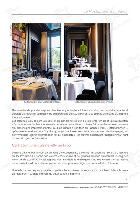 Menu Au Restaurant Guy Savoy Paris Monnaie De Paris