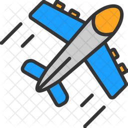 Aeroplane Icon - Download in Colored Outline Style