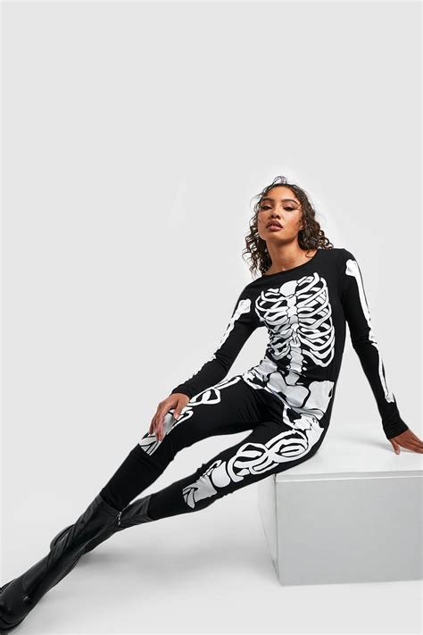 Tall Halloween Skeleton Jumpsuit | boohoo USA