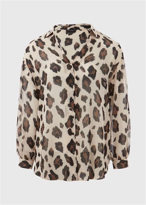 Et Vous Beige Leopard Print Shirt Matalan