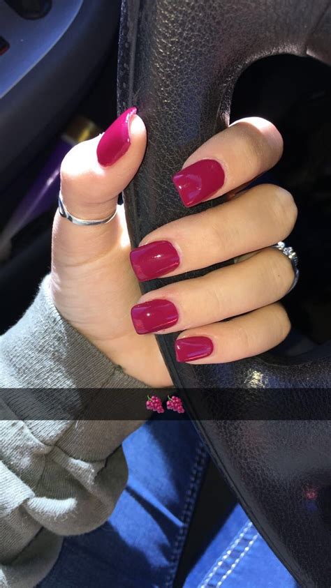 Pin By Doriane Morgan On Nails Dark Pink Nails Dipped Nails Gel Nails