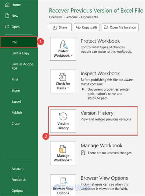 How To Recover Previous Version Of Excel File Easy Ways Exceldemy