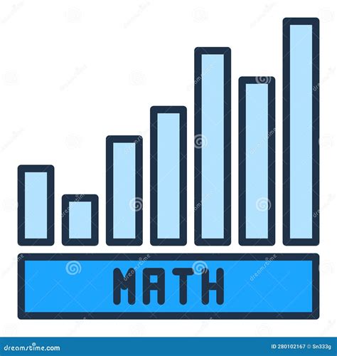 Math Bar Graph Vector Mathematics Concept Blue Icon Stock Illustration