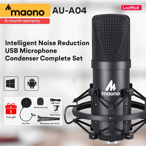 MAONO AU-A04 updated A04E USB Microphone Kit 192KHZ/24BIT Professional ...