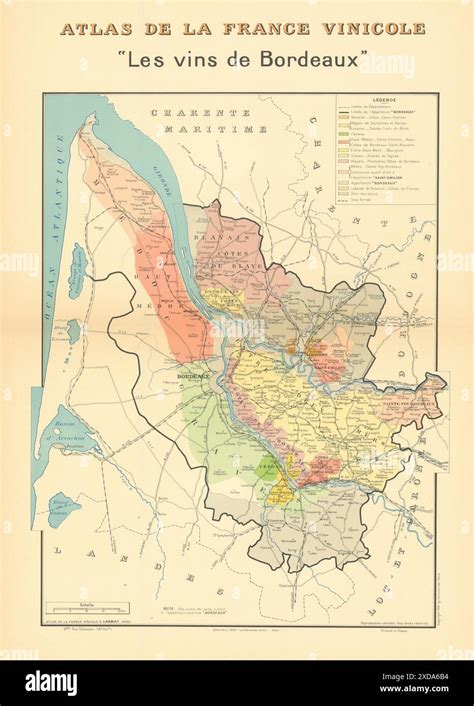 Mappa Della Regione Del Vino Bordeaux Immagini E Fotografie Stock Ad