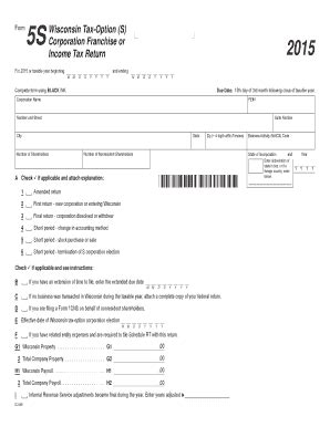 Fillable Online Revenue Wi Ic Form S Wisconsin Tax Option S