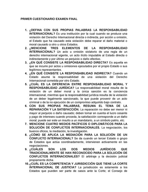 Primer Cuestionario Examen Final Primer Cuestionario Examen Final