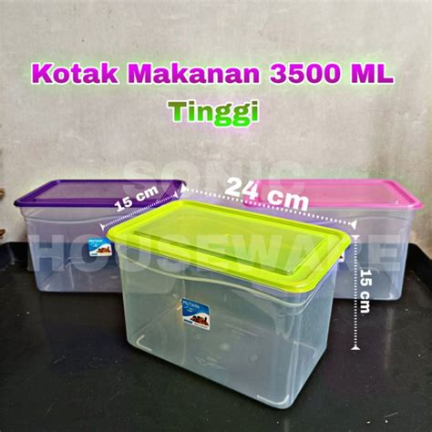 Jual Toples Kotak Makan Makanan Sealware Segi Wadah Food Box 3500 Ml