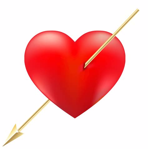 Red Heart With Arrow Png Clipart