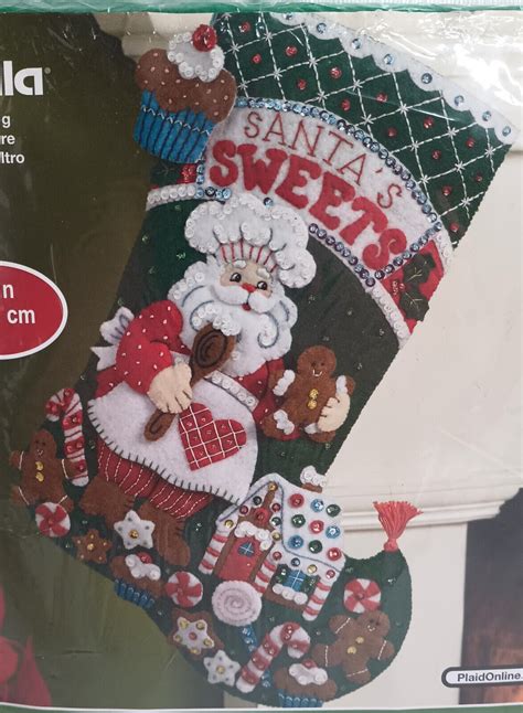 Bucilla Stocking Kit Santas Bakery Christmas Felt Applique