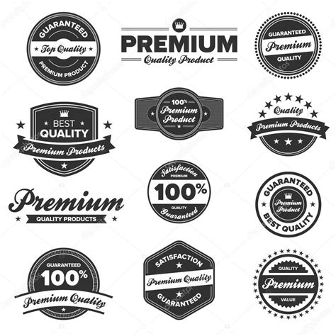 Premium Quality Labels — Stock Vector © Emberstock 7979155