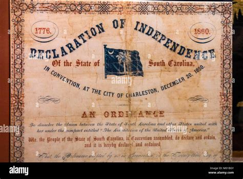 Declaration Of Independence Document By South Carolina In 1860 On