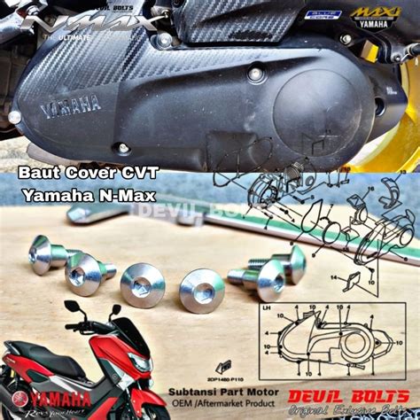 Jual Baut Set Cover Cvt Yamaha Nmax Stainless Shopee Indonesia