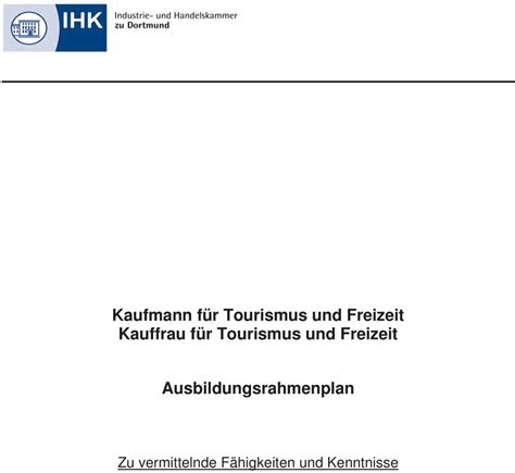 Kaufmann für Tourismus und Freizeit Kauffrau für Tourismus und Freizeit