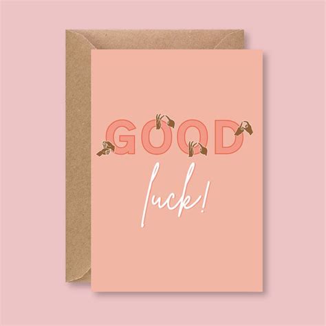 British Sign Language Good Luck Finger Spelling Card | Good luck cards ...