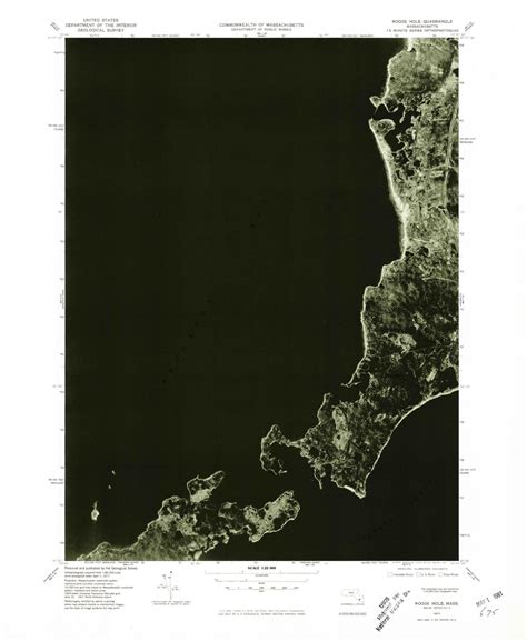 Classic USGS Woods Hole Massachusetts 7.5'x7.5' Topo Map – MyTopo Map Store